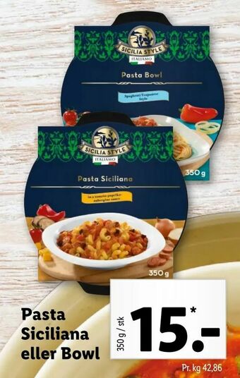 Pasta Siciliana eller Bowl