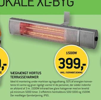 XL-BYG Væghængt hortus terrassevarmer tilbud