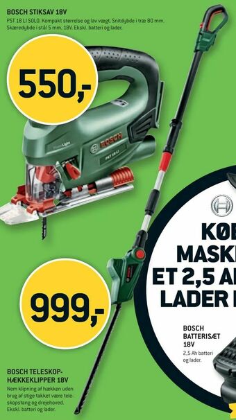 XL-BYG Bosch teleskop- hækkeklipper 18v tilbud