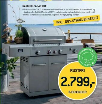 XL-BYG GASGRILL S-340 LUX tilbud