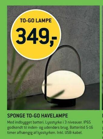Sponge to-go havelampe
