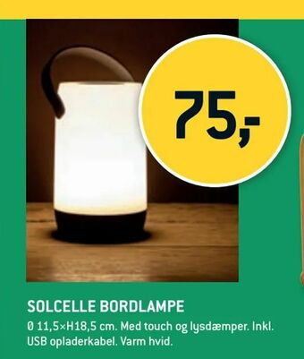 XL-BYG Solcelle bordlampe tilbud