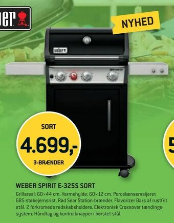 XL-BYG Weber spirit e-325s sort tilbud