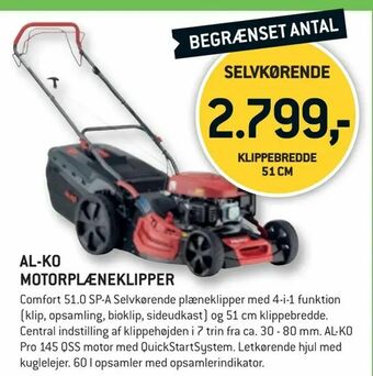 XL-BYG AL-KO MOTORPLÆNEKLIPPER tilbud