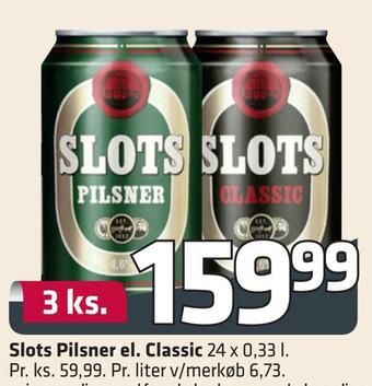 Fleggaard Slots pilsner el. classic tilbud