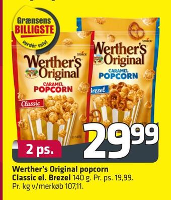 Fleggaard Werther's original popcorn classic el. brezel tilbud