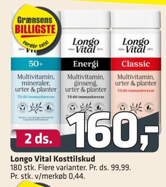 Fleggaard Longo vital kosttilskud tilbud
