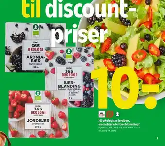 Coop 365 365 økologiske jordbær, aroniabær eller bærblandning tilbud