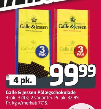 Fleggaard Galle & jessen pålægschokolade tilbud