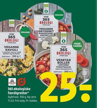 Coop 365 365 økologiske færdigretter tilbud
