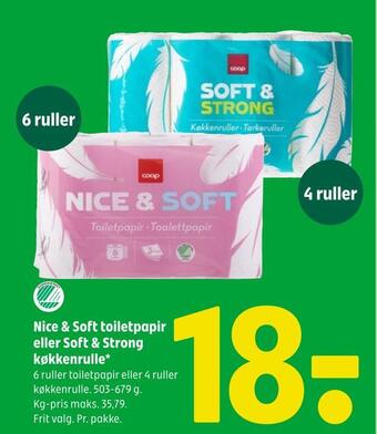 Coop 365 Nice & soft toiletpapir eller soft & strong køkkenrulle tilbud