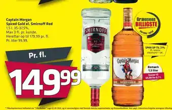 Fleggaard Captain morgan spiced gold el. smirnoff red tilbud