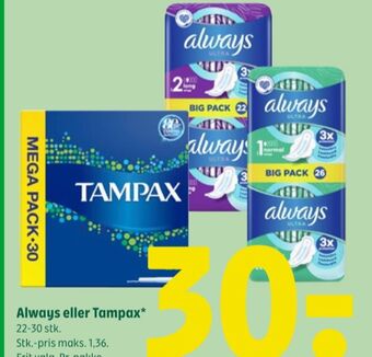 Tampax tamponer