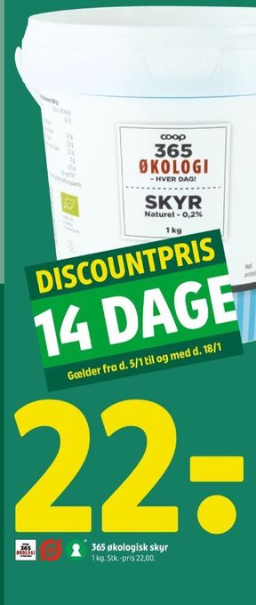 Coop 365 Thise skyr naturel 0,2% tilbud