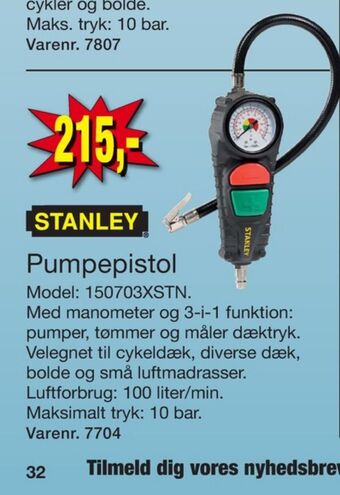 Harald Nyborg Stanley pumpepistol tilbud