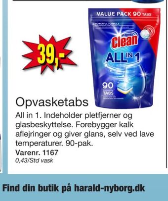 Harald Nyborg At home clean maskinopvask-tabs tilbud
