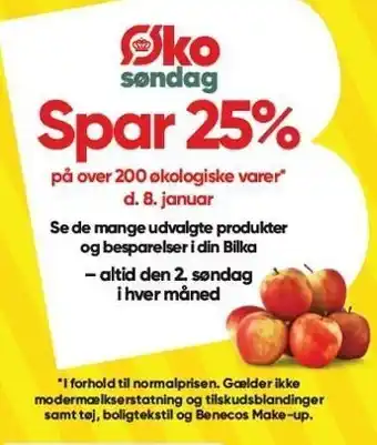 Bilka Øko søndag spar 25% tilbud