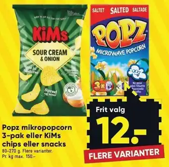Bilka Popcorn, chips el. snacks tilbud