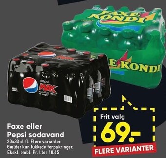 Bilka Faxe el. pepsi sodavand tilbud