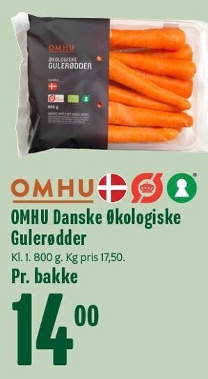 Min Købmand Omhu danske økologiske gulerødder tilbud
