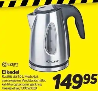 Din Isenkræmmer Elkedel 1,0 l tilbud