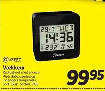 Vækkeur - radiostyret med snooze