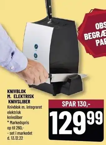 Knivblok m. elektrisk knivsliber