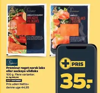 Netto Røget norsk laks el. sockeye vildlaks tilbud