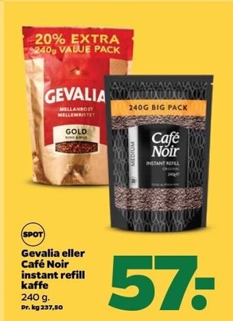 Netto Gevalia el. café noir instant refill kaffe tilbud