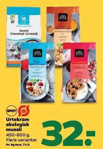 Netto Urtekram øko müsli tilbud