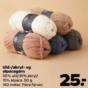 Netto Uld-/akryl- og alpacagarn tilbud