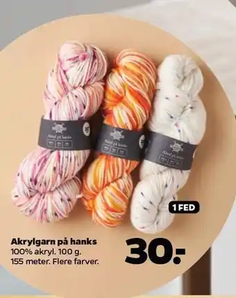 Netto Akrylgarn på hanks tilbud