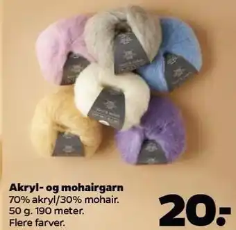 Netto Akryl- og mohairegarn tilbud