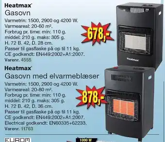 Harald Nyborg Gasovn el. gasovn m. elvarmeblæser tilbud