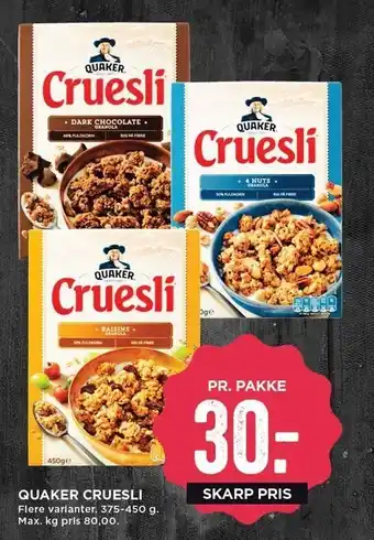 MENY Quaker crusli tilbud