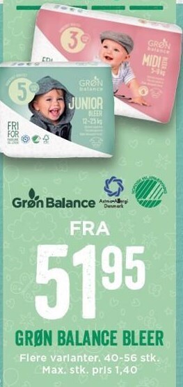 MENY Grøn balance bleer tilbud