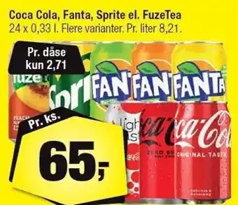 Calle Coca-cola, fanta, fuze tea el. sprite tilbud