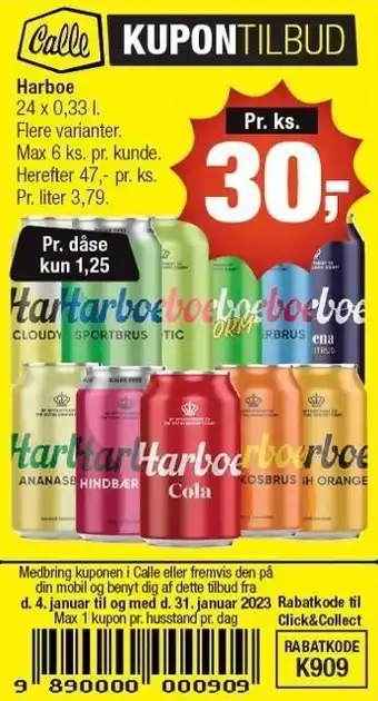 Calle Harboe sodavand tilbud