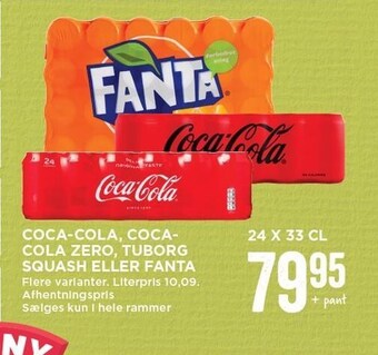 MENY Coca-cola, coca-cola zero, tuborg squash el. fanta tilbud