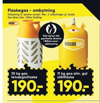 Bilka Flaskegas - ombytning tilbud