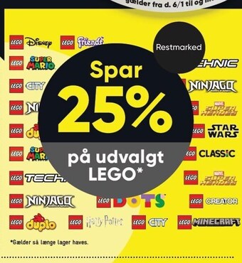 Spar 25% på udvalgt lego