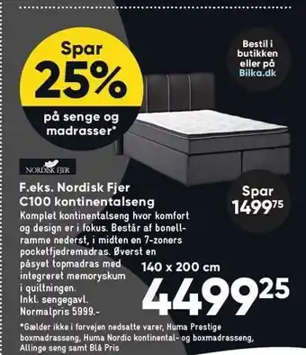 Bilka Spar 25% på senge og madrasser tilbud