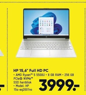 Bilka Hp 15,6" full hd pc tilbud