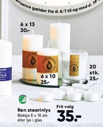 Bilka Ren stearinlys tilbud