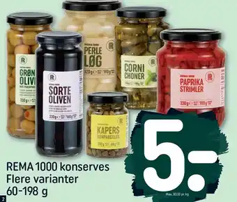 Rema 1000 konserves flere varianter