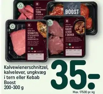 REMA 1000 Kalvewienerschnitzel, kalvelever, ungkvæg i tren eller kebab boost tilbud