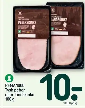 REMA 1000 Rema 1000 tysk peber- el. landskinke tilbud