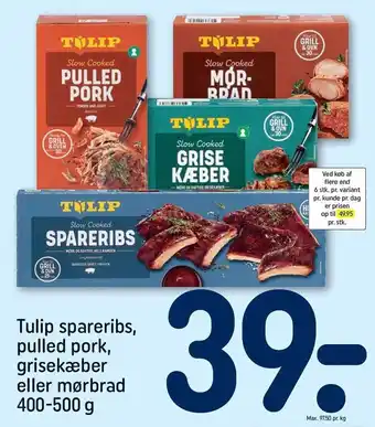 REMA 1000 Tulip spareribs, pulled pork, grisekæber el. mørbrad tilbud