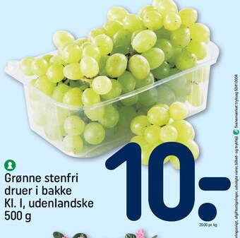 REMA 1000 Grønne stenfri druer i bakke tilbud