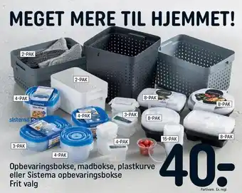 REMA 1000 Opbevaringsbokse, madbokse, plastkurve el. sistema opbevaringsbokse tilbud